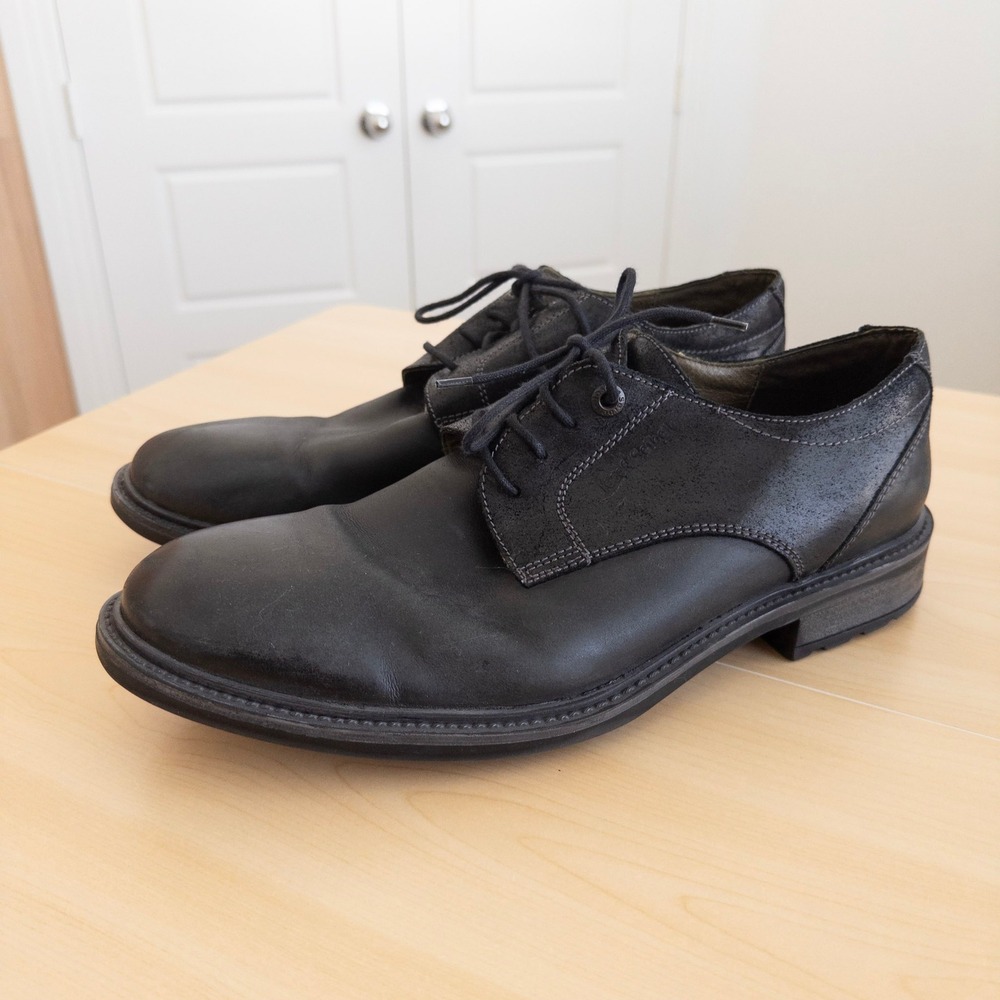 Josef Seibel Oxford Shoes EU 46 Black Leather Lace Up Euro Classic Derby Comfort